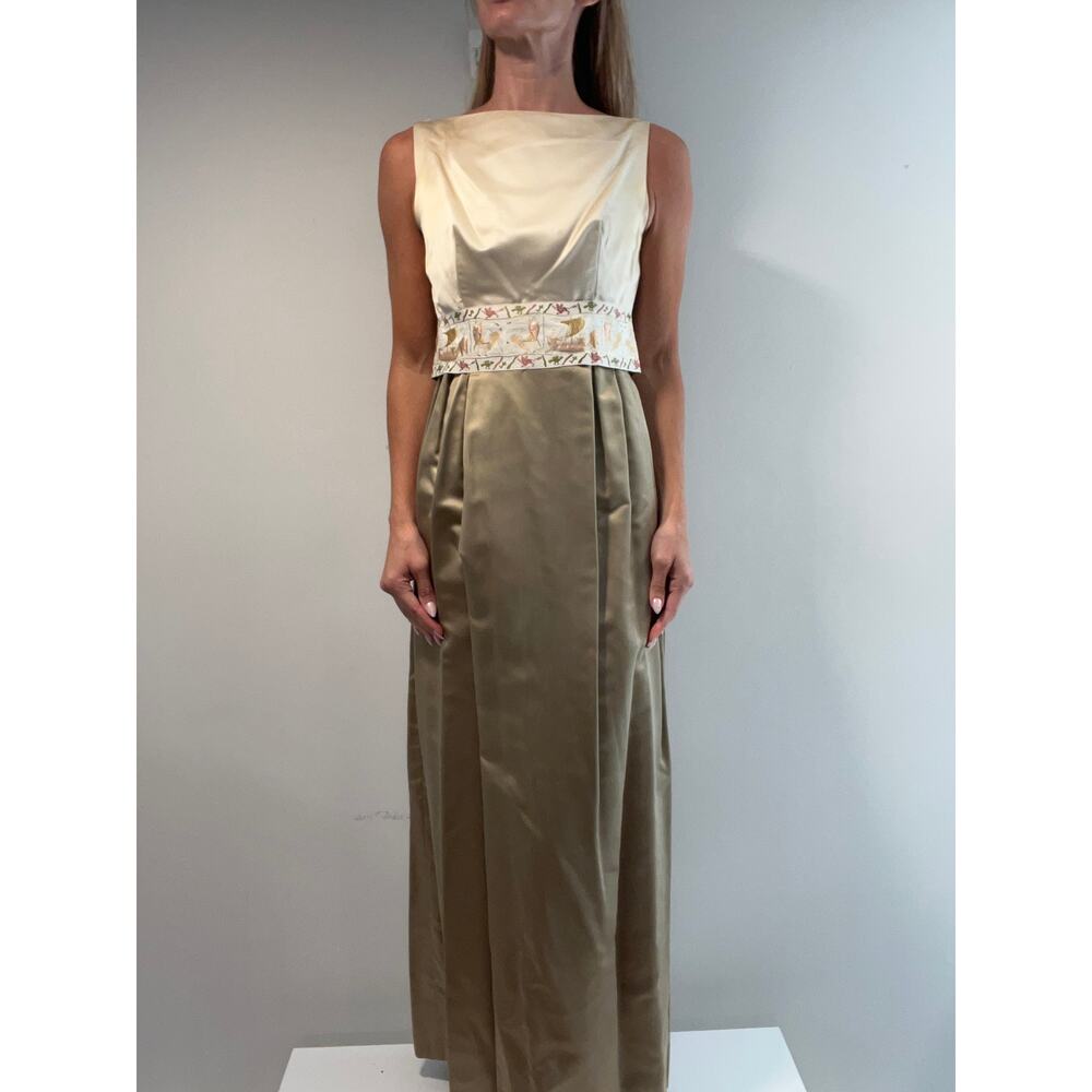 1960s Elegant Fall Gala Column Evening Gown From Acceutique Size Small JL